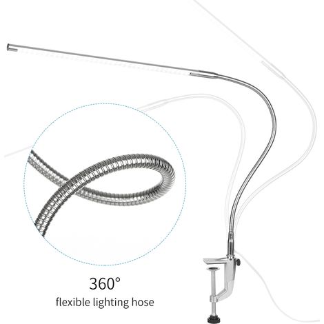 Lampe de Bureau Clip USB avec Contrôle Tactile et Angle Flexible, 36 LEDs Blanc Lumineux, Dimmable, pour Table, Lit et Poste de Travail