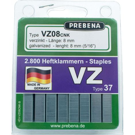 Prebena Heftklammern 8 mm verzinkt im Blister - VZ08CNK-B (1/2)