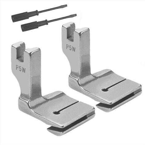 Lot de 2 pieds presseur pour machine à coudre industrielle, accessoire de couture professionnel, patte de fixation acier, remplacement pièce d'équipement (1/5)