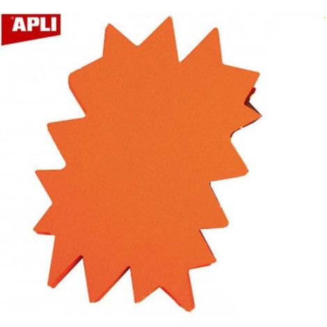 Étiquettes point de vente - APLI-AGIPA - Éclatés fluo - Orange fluo - 12x16 cm - 780 g/m² (1/2)