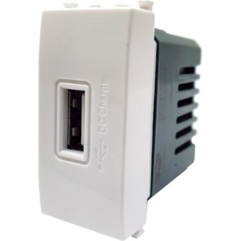 Modulo presa USB da muro per placca cassetta 503 compatibile con Vimar Plana 5V bianco (1/3)