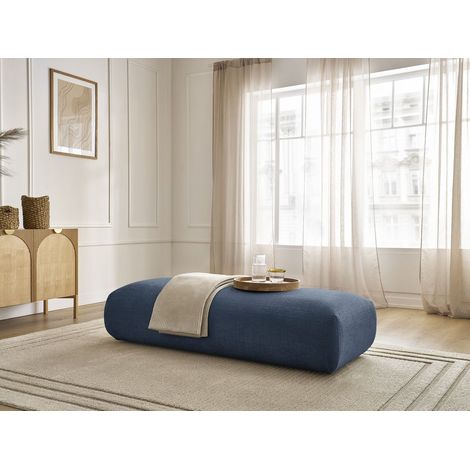 BOBOCHIC - Grand pouf pour canapé modulable SIRIUS tissu texturé   Bleu foncé (1/5)