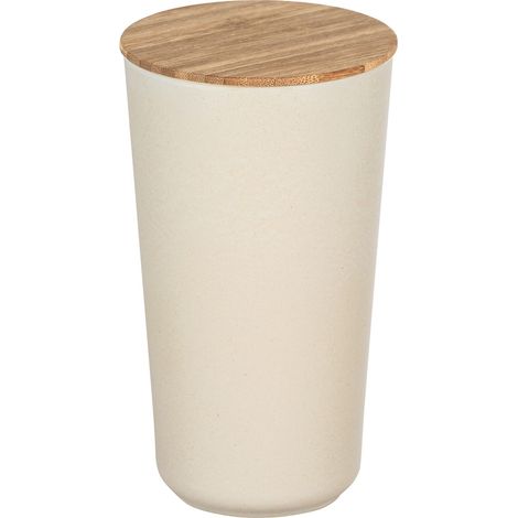 Wenko – Boîte de conservation en bambou hermétique ronde 0,95 L – Diam. 10,5 x H. 18,5 cm – Anneau en silicone étanche – Conservation optimale des aliments (1/2)