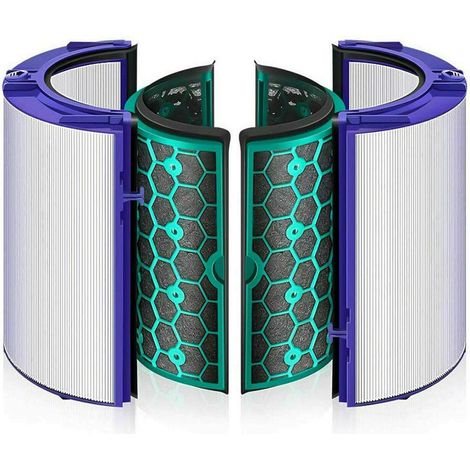 Purificatore d'aria a 360 gradi con vetro HEPA e filtro interno a carbone attivo, compatibile con Dyson TP04, HP04, DP04, TP05, HP05, sigillato a due stadi, 969048-02, 969048-03