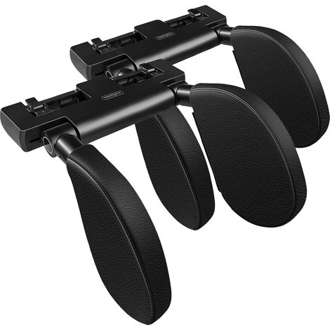 Car Headrest, Child Car Headrest, 360° Rotation Adjustable Car Headrest with Soft Memory Foam – for Children and Adults, Ideal for Sleeping in the Car Travel (2 x Black) (1/5)