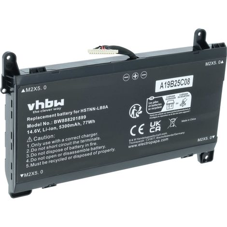 vhbw Akku kompatibel mit HP Omen 17-an023ng, 17-AN021NP, 17-AN021NO, 17-AN022TX, 17-AN022NP, 17-AN022NA Notebook (5300 mAh, 14,6 V, Li-Ion) (1/5)