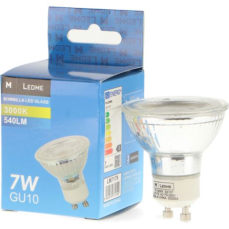 Bombilla LED GU10 Verre 7W 38º 3000K - Ledme - LM7179 (1/2)
