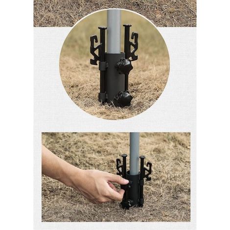 Sonnenschirmhalter aus Metall, Sonnenschirmhalterung für Balkongeländer, Zeltstangenhalterung für Garten, Terrasse, Balkon, Geländer, mit Nägeln. (Ø 22–34 mm, 1 Stück) (1/4)