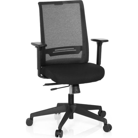 Bürostuhl / Drehstuhl CONISTON Netz / Stoff schwarz hjh OFFICE (1/5)