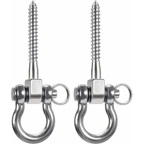 2 pièces 900KG capacité 304 crochets de plafond robustes en acier inoxydable, crochets de balançoire, crochets de suspension avec vis pour chaise suspendue de yoga en bois sac de boxe hamac fauteuil r (1/5)