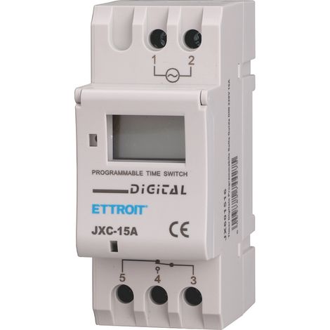 ETTROIT Programmierbarer digitaler Timer, DIN-Schiene, 220 V, 16 A, mit Anzeige, bis zu 8 Programme – JX601516