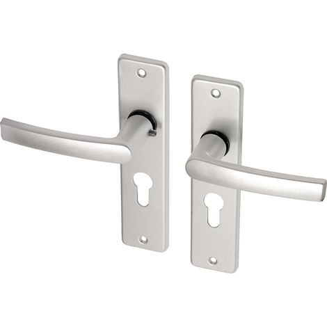 Poignée de porte avec bouclier modèle bloc aluminium - Par jeu