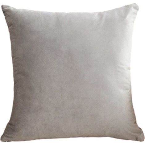 Lot de 2 housses de coussin en velours – Gris – Dimensions 45 × 45 cm