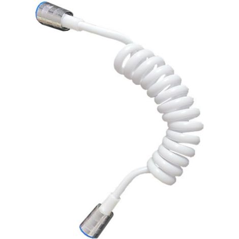 Tuyau de douche rétractable de 2 m, bouchon en cuivre pour bidet et WC, design à ressort flexible, sans enroulement (blanc) (1/5)
