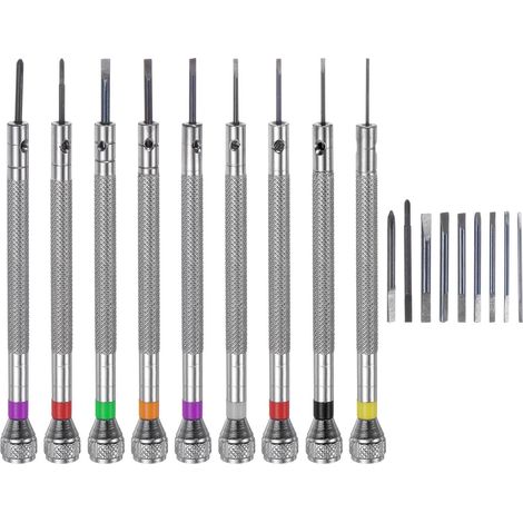 9pcs Set De Tournevis De Précision SL0.8-SL2 PH1.2 PH1.6 (1/5)