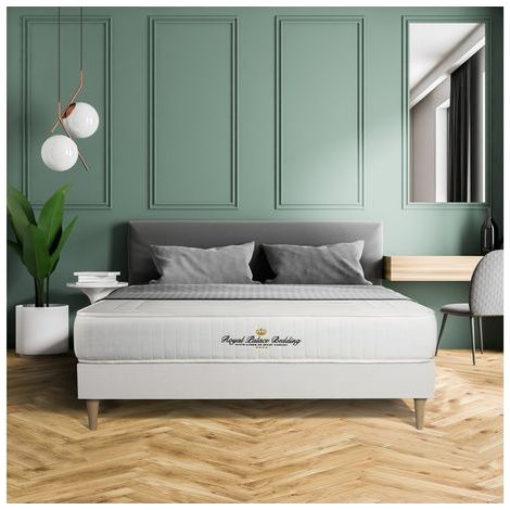 Ensemble matelas sommier Lancaster 140 x 200 cm - Couleur : Blanc (1/5)