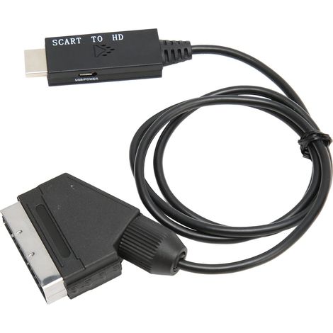 Adaptateur Convertisseur Péritel vers, Vidéo HD 1080p 60Hz, Câble d'alimentation USB, Plug and Play, pour Téléviseurs VHS/DVD/CRT (1/5)