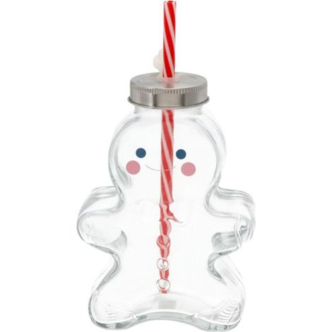 Mug à vin chaud Novaliv 440 ml Mug de Noël personnalisé avec paille - Bonhomme en pain d'épices comme mug à vin chaud - Mug motif boule de sapin de