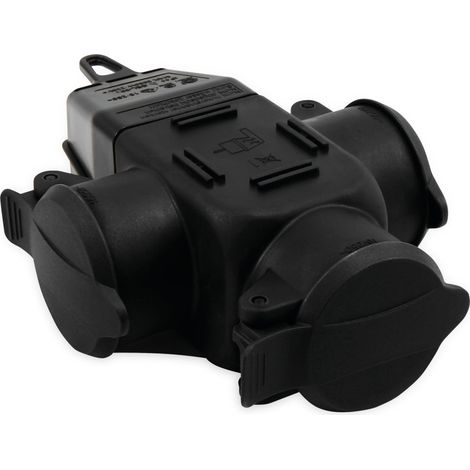 MCPOWER Schutzkontakt-Verteiler, 3-fach, IP44, Außenbereich, 16 A, schwarz (1/3)