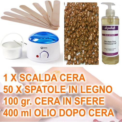 Kit D'épilation Brésilienne Avec Chauffe-cire Spatule En Bois Sphères D'huile (1/2)