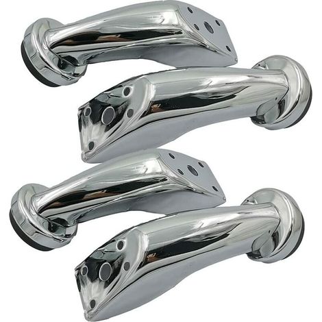 Lot de 4 pieds de meubles en métal - pieds en fer chromé - pour canapés, chaises, tabourets, armoires, meubles - hauteur : 100 mm pour un usage domestique (1/5)