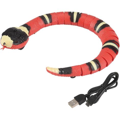 Intelligentes Sensor-Schlangenspielzeug, USB-wiederaufladbares interaktives Katzenspielzeug, realistische elektrische Schlange (1/5)