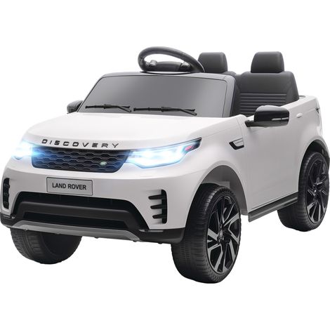 Voiture électrique pour enfants, Land Rover Discovery, 12 V, télécommande 2,4 GHz, 2 moteurs, 105 x 68,5 x 58 cm, blanche