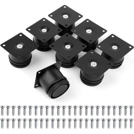 Möbelfüße, 50 mm verstellbare Möbelfüße mit 48 Schrauben, universell verstellbare Bettfüße, höhenverstellbar von 0-15 mm, Möbelfüße für Stühle und Tische