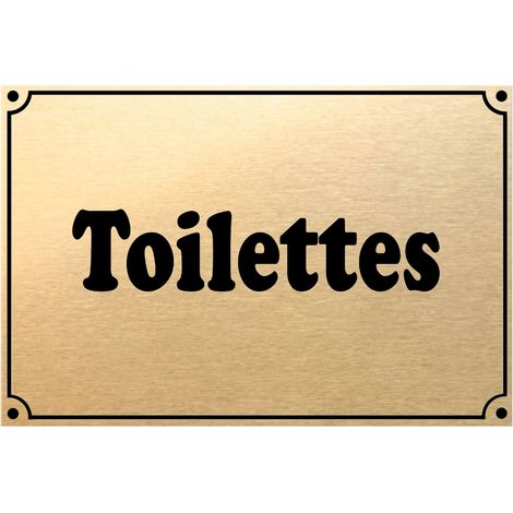 Plaque de porte métal or Toilettes (1/2)