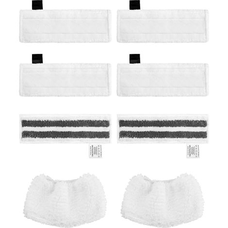 Applicable Kit 8 Accessoire pour Kärcher SC2 SC3 SC4 SC5 Lavettes pour Karcher Nettoyeur Vapeur Comprend 6 Bonnettes Microfibre et 2 Serpilleres Chiffons Easy Fix