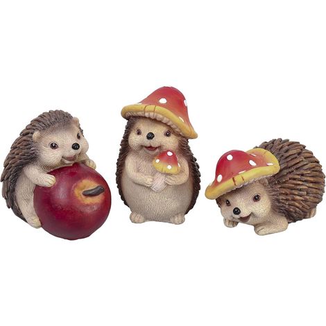 3pcs Ornement Decoration Automne,Figurine Résine Hérisson Champignon,Fall Déco Intérieure, Extérieure, Table, Cuisine (1/5)