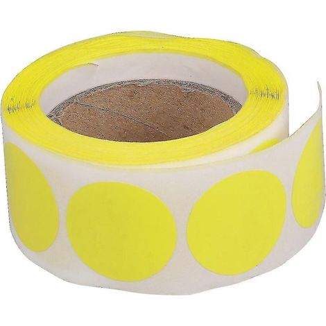 Rouleau de 500 étiquettes autocollantes rondes à faire soi-même, pour cadeaux (jaunes) (1/5)