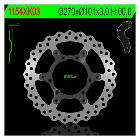 Disco freno anteriore da 270 mm con adattatore per Honda CRF 250/450 '04-16