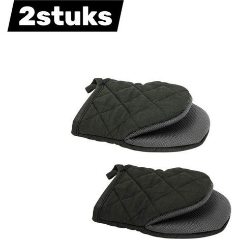 Lot de 2 maniques de cuisine en silicone antidérapant avec pince bec de canard, compatibles micro-ondes, épaisses et (1/4)