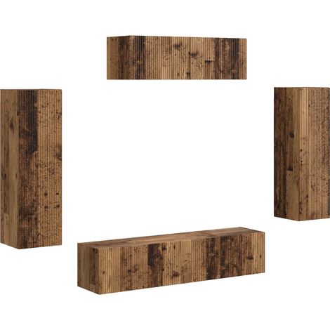 Mobile TV 5 pcs Legno vecchio vidaXL