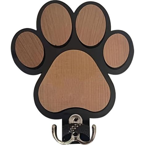 Wooden dog paw wall hook, leash hook, cute key hook, dog-themed coat hook, wall decoration hook, suitable for rustic-style homes, and an excellent gift for cat and dog lovers. (1/5)