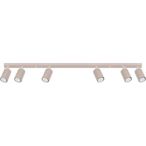 Moderne Deckenleuchte, Taupe-Streifen, 117 cm, bewegliche Rippenstrahler, 6xGU10 10W, KARBON, Sollux Lighting (1/5)