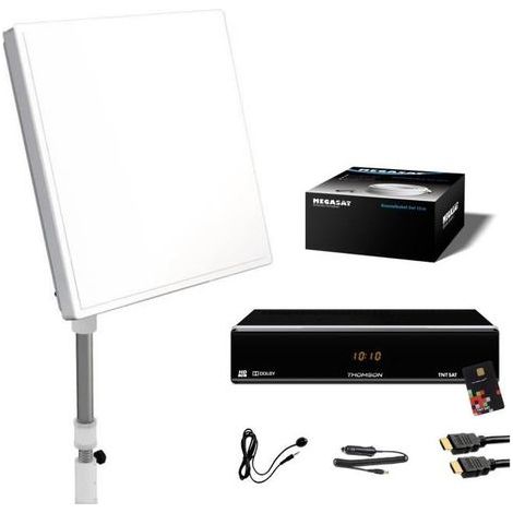 KIT Satellite Camping Car SELFSAT CAMP 58 Mât Traversant + Récepteur TNTSAT THS806 + Coaxial