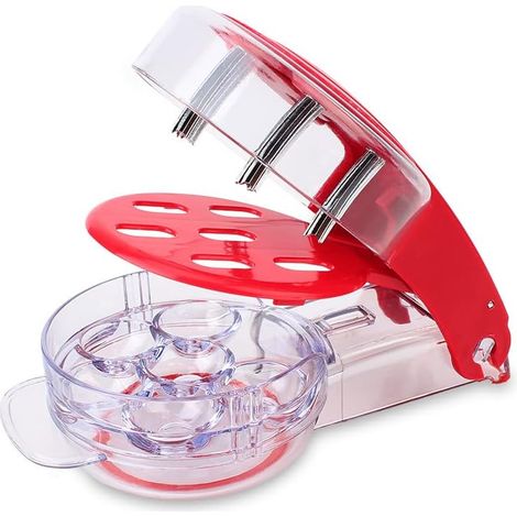 HONORNIC - Dénoyauteur à cerises multifonctionnel en acier inoxydable avec dénoyauteur et récipient à jus