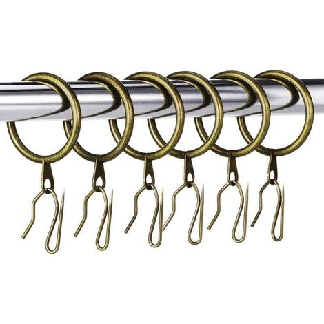 50 Pieces Metal Curtain Rings Curtain Hanger Rings and 50 Pieces Metal Curtain Hooks, Inner Diameter 30mm (Bronze) MUMU (1/4)