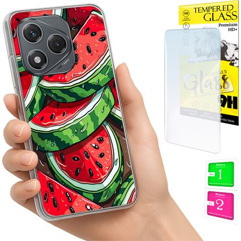 Custodia per Honor 400 Lite con grafica anguria e vetro 9H. (1/5)