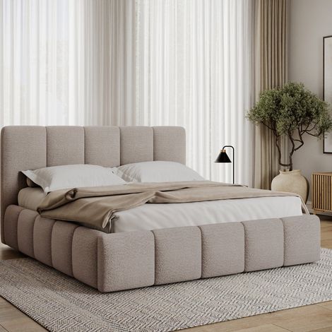 Cama con cajón 140x200 somier incluido Klaus Texturado Cachemira (1/5)