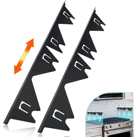 Couvercle de table de cuisson en inox, lot de 2, extensible, longueur 35 cm à 70 cm, largeur 2 cm, capuchon de protection résistant à la chaleur pour l'espace entre la table de cuisson et le plan de t (1/5)