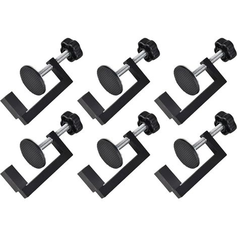 Pince G Réglable, 6 Pièces Serre Joint Kit, Plage de Serrage 10-57MM Serre-Joints G RéGlables, Mini Serre Joint, pour Soudage, Menuiserie, Chambre à Coucher, Cuisine, Salle de Bain (Noir) (1/5)