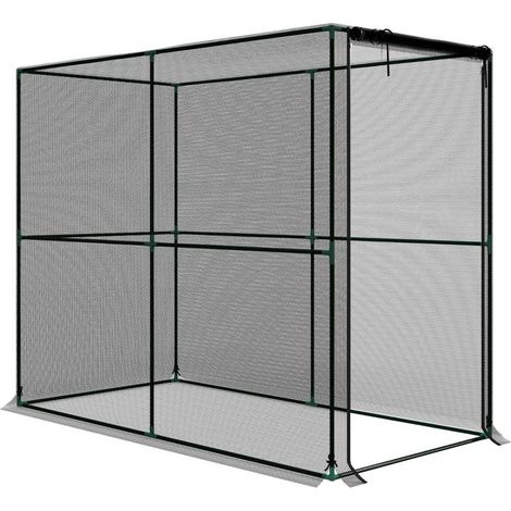 Cage à fruits, filet de protection pour plantes avec porte zippée, protection contre les oiseaux, les insectes et les petits animaux, noir