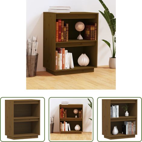Rangement chambre -  Armoire console Marron miel 60x34x75 cm Bois de pin solide (1/5)