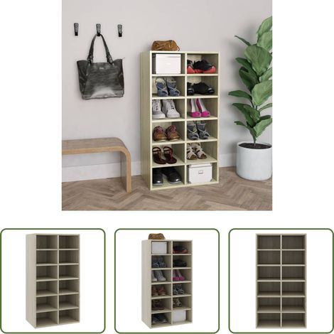 Schuhständer - Schuhregal Sonoma-Eiche 54x34x100,5 cm Holzwerkstoff (1/5)