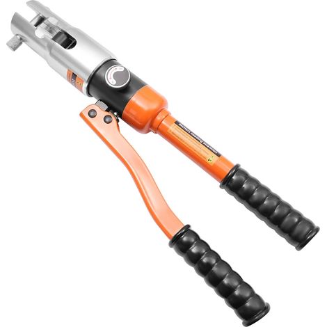 Hydraulische Crimpzange, Ergonomischer Griff, 5 Austauschbare Matrizen, Orange (1/2)