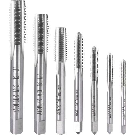 7-teiliges metrisches HSS-Linksgewindebohrer-Set M3-M12 [Alle Größen] (1/5)
