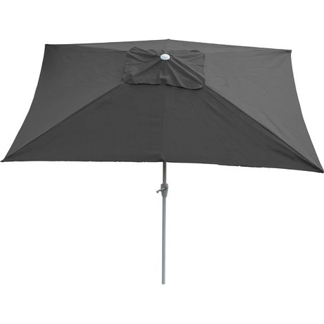 Parasol N 23, Parasol de jardin, 2x3m, rectangulaire, inclinable, Polyester/Alu 4,5kg, anthracite (1/5)